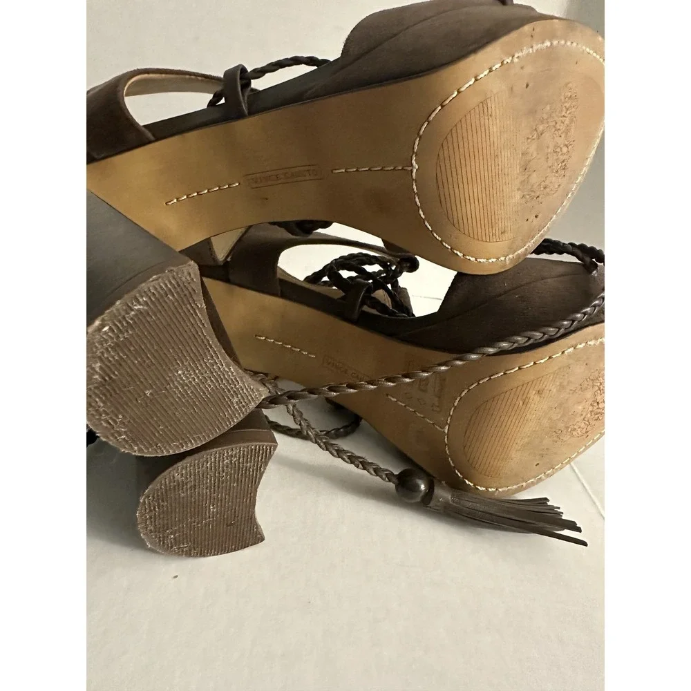 Vince Camuto Shoes Womens Size 6.5M VC-Kaelena Platform Heels Suede‎ Lace Up